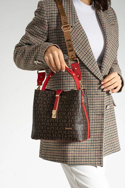 Just Polo Women's Reverse Lock Snap Closure Back Pocket Handbag 2055mh