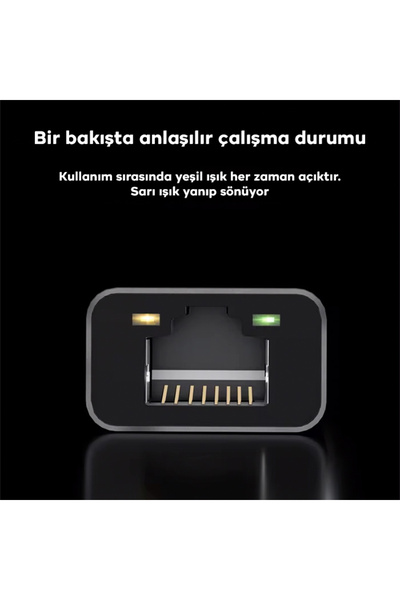 Ally Type-c to RJ 45 2.5 Gbps Ethernet kablosu SİYAH