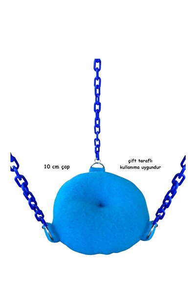 Kuşarkadaşım Muhabbet Kuşu Yuvarlak Simit Salıncak Çift Taraflı Salıncak Oyuncak Mavi