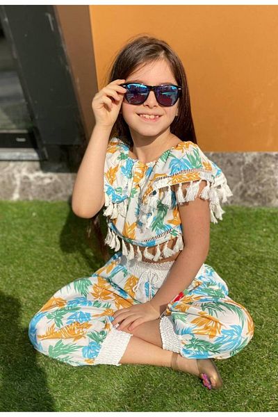 ESRAKİDS Girl - Water Green Modern Set, Green Blouse and Shalwar