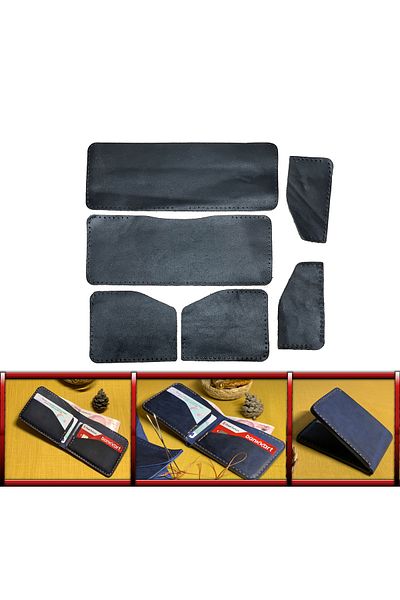 AiryFooT Οριζόντιο ανδρικό πορτοφόλι - DIY Ready, Δερμάτινο κομμάτι, Διπλό