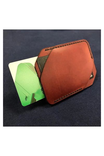 AiryFooT DIY Ready Cut Piece Δερμάτινο Mini Card Holder για την κατασκευή Crazy Leather Hobby (Καφέ)