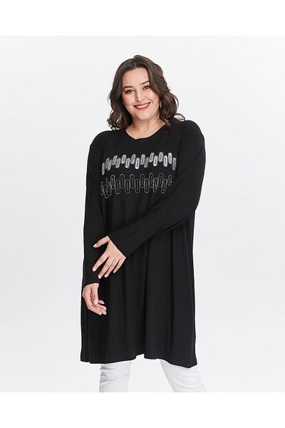 Seçkin Büyük Beden Women's plus size custom print tunic