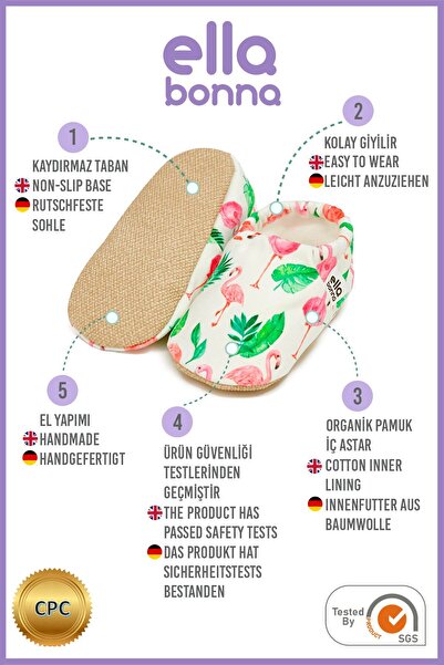 Ella Bonna Anti-Slip Sole Bird Patterned Baby Booties, Home Boots Slippers Nursery Shoes Slippers