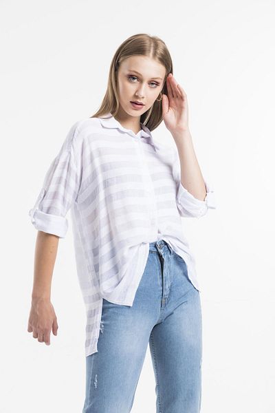 Su Moda Îmbrăcăminte pentru femei Cămașă cu aspect de in, potrivire confortabilă, cămașă sport-chic 5180