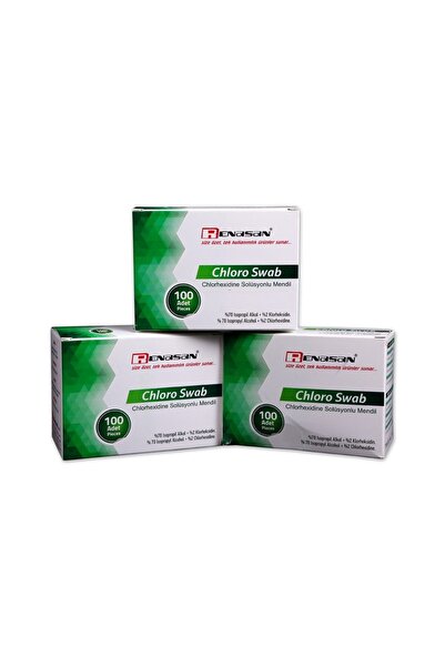 Chlorhexidine Swab Alkollü Cilt Temizleme Mendili ,dış:5x5cm Iç:3x6 Cm 100'lü12 Paket