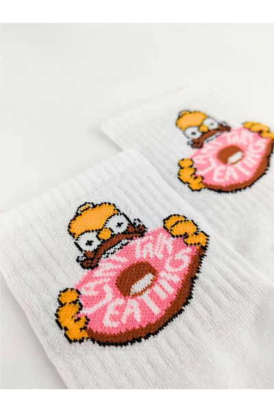 Shuttle Park Κάλτσες Simpson Unisex με λευκό σχέδιο κολλεγίου
