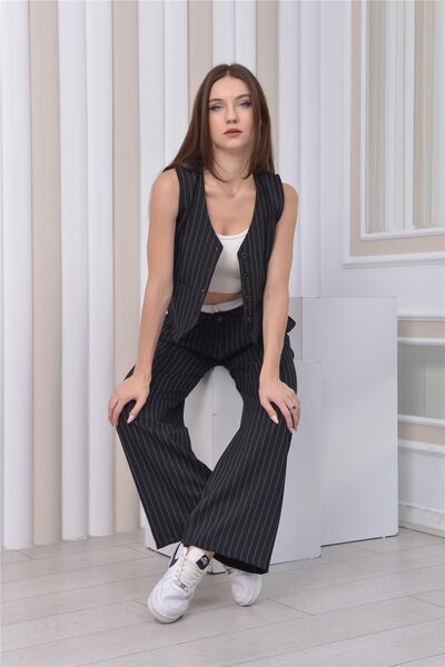 Nuseel Nou sezon Pantaloni și vestă cu model în dungi, cu lenjerie de corp, n...