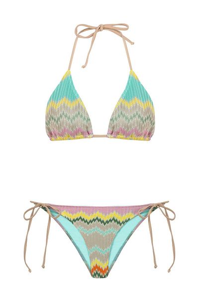 AQUELLA Glittery Colored Knitwear Bikini Set