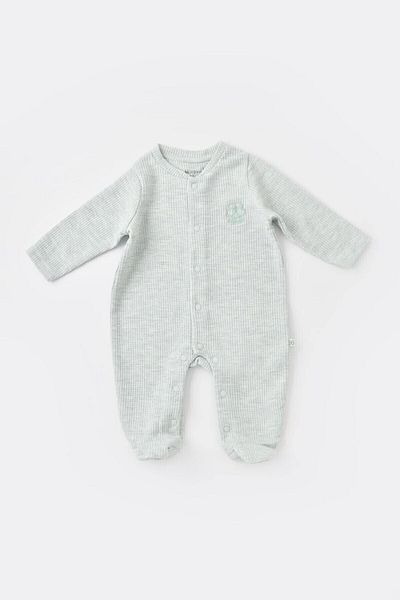 Biorganic Organic Baby Jumpsuit - Mint Green| 100% Organic Cotton Waffle Fabric And Gots Certified