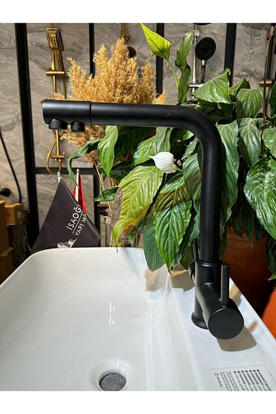 İSAOĞLU YAPI Black Faucet - 5 Years Warranty, Purified Kitchen Faucet and Sink Fixture