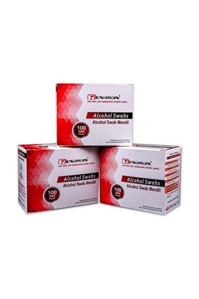 RENASAN Alkollü Swab Mendil 5 x 5 cm 100'lü 10 Paket - Cilt Temizleme ve Deze...