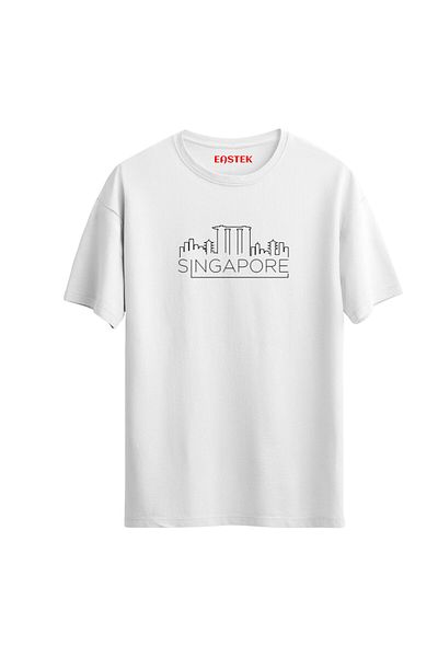 Açık Garaj Unisex Singapore PrinTed Regular T-Shirt