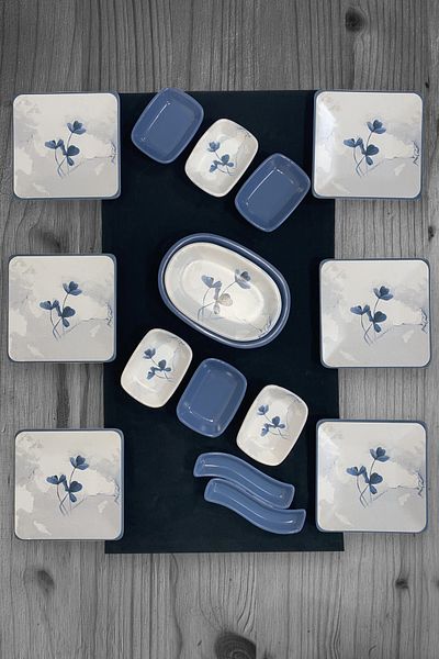 Keramika Blue magic 16-piece Breakfast Set for 6 People