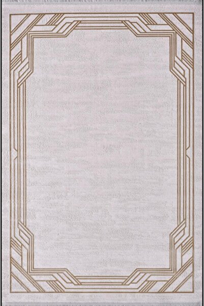 Artemis Halı Alegra Krem Gold Çizgi Desenli Halı 09100e