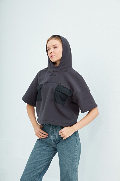 cervus Φλις κοντομάνικο φούτερ με κουκούλα για γυναίκες