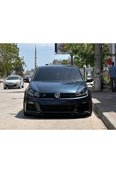 BODYKİT DİZAYN Volkswagen Golf 6 2009-2012 Volkswagen Golf 6 R Tampon Uyumlu 3 Parça Ön Lip Piano Black Uyumlu