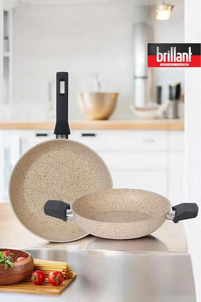 Brillant Luxury Granite 2-Piece Ceiling and Pan Set - 26/20 cm Fireproof and Non-Stick