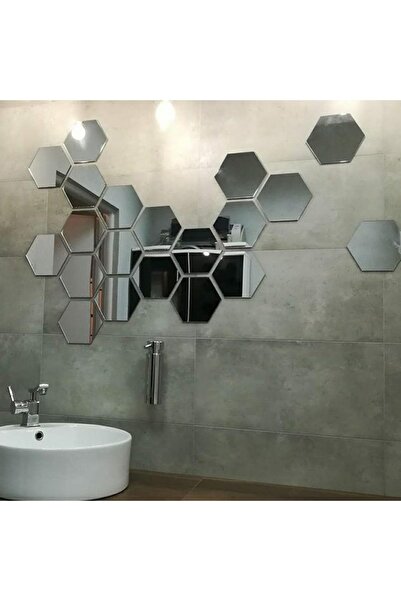 YOKTAYOK Altıgen Petek Model Aynalı Pleksi [24 Adet]