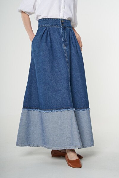 DeMim Dvojitá džínová sukně - tmavé tóny