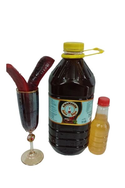 ADANALI HEKİM ŞALGAMLARI 3 Litre 1 Adet Pet Şişe Doğal Acısız Sade Adana Şalgamı Acı Sos Hediyemiz