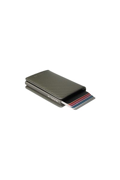 Wrapsol Carbon Gray Mechanismed Wallet Smart Card Holder Book