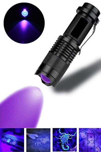 Genel Markalar UV Mor Işık El Feneri Zumlu Taşınabilir Ultraviyole Fener Para...