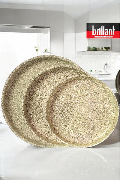 Brillant Luxury Granite 3-Piece Tray Set 36/32/28 cm Fireproof Nonstick Tray Set
