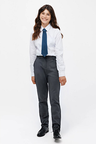 BayBayan بنطال بناتي عالي الخصر منتظم ومريح من القماش المنسوج للمدرسة الثانوي...