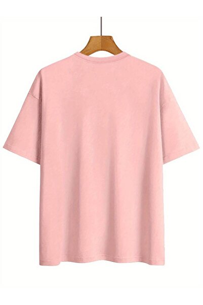 Elvino Γυναικείο μπλουζάκι Oversize Pink White Strawberry printed