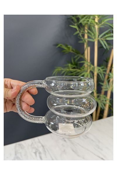 Doğudeko Fenomen Colored Luxury Borosilicate Glass - Single Cup with Handle