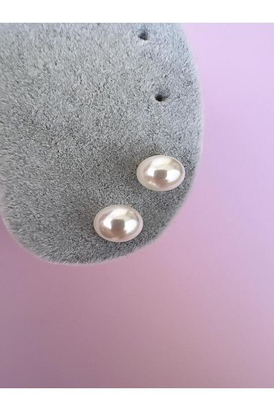 Quella Takı Steel Ball Pearl Gold Earrings