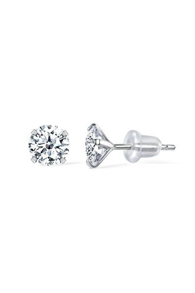 jelux silver Gümüş 925 Ayar 6 Mm Premium Star Kesim Zirkon Taşlı Silikon Kele...