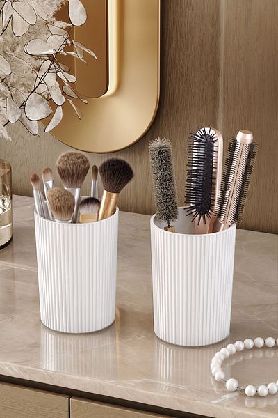 Pufwin Home Set of 2 Eva Makeup Brush and Comb Organizer Multi-Purpose Bathroom Cosmetic Organize Box Organizer