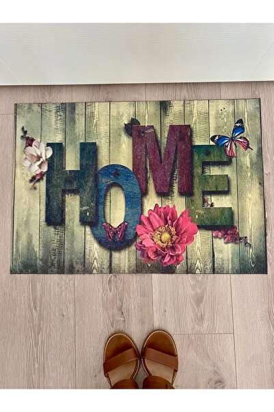 byozce Çiçekli home kapı önü paspası