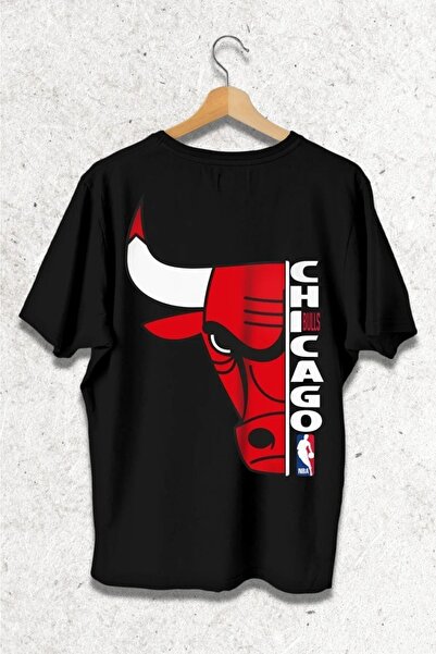 Genel Markalar Oversize Chicago Bulls Tasarım Baskılı Tişört
