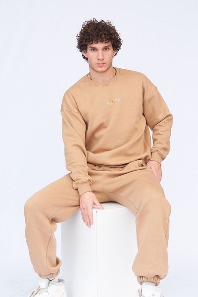 Vatkalimon Unisex Oversize Κρεμ φούτερ
