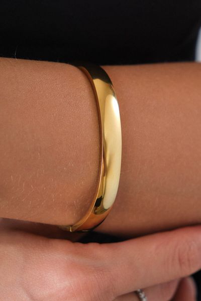 ByFlorya Jewelry Non-tarnish Steel Thick Cuff Bracelet
