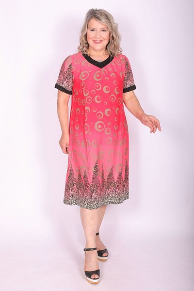 Hitit Butik Red Patterned Dress