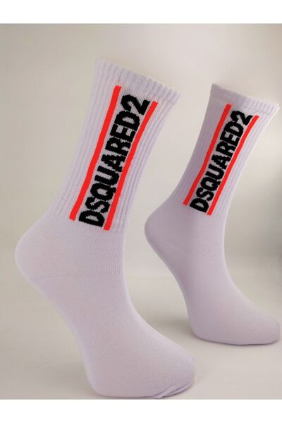 Shuttle Park Dsquared2 Унісекс Білі тенісні шкарпетки з трикотажу