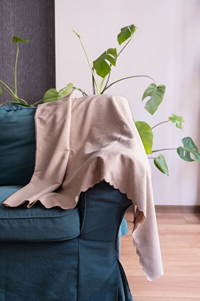 homease Husa de scaun din chenille 175x215 - Reversibilă, culoare năut