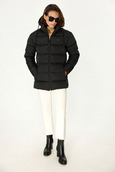 QAWWA Women's Black Waterproof and Windproof Padded Coat