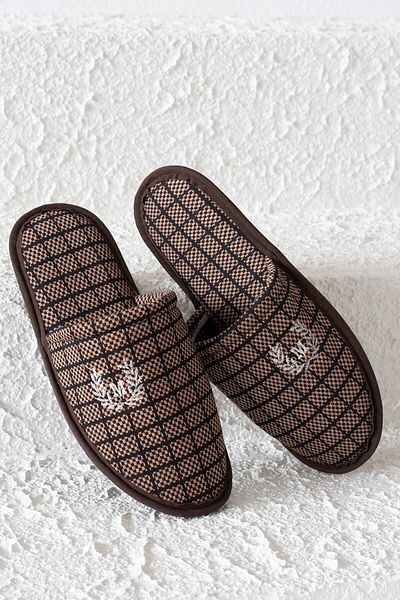 Mrt Shoes Κεντημένες Casual Ανδρικές Παντόφλες Σπιτιού