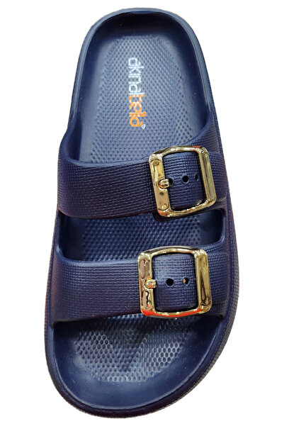 AKINAL Akınal E282-24 - Orthopedic Women's Slippers 36-40 Navy Gold, Water Resistant