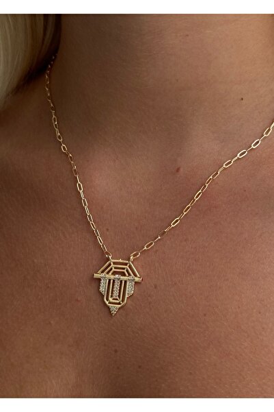 KİLİGİSTANBUL Gold Color Zircle Stone Serenay Necklace