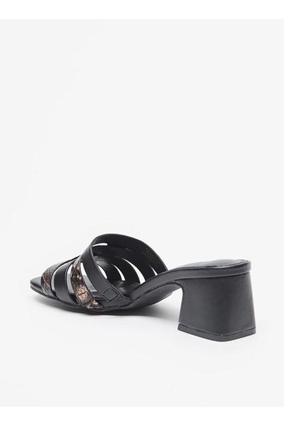 Celeste Women's Animal Textured Slip-On Sandals with Block Heels