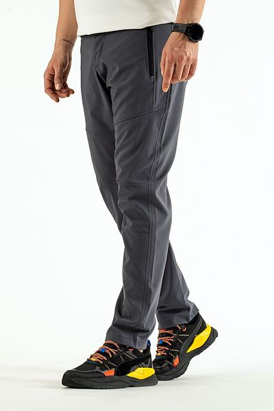 Souris Pantaloni pentru bărbați, gri, respirabili, din Lycra, cu 4 buzunare