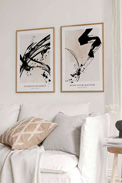 Dekorsiahome 2-dijelna slika u drvenom okviru AbstractArtDuo