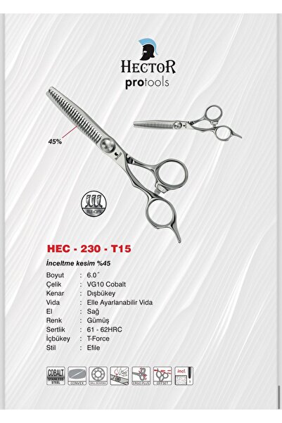 Hector HEC-230-T15 Kuaför Berber Makası