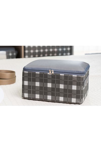 AYHANHOME Organizer κάτω από βαλίτσα με καρό σχέδιο - Μικρό μέγεθος, αποθήκευση και αποθήκευση 30x20x15cm